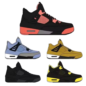 <span class=keywords><strong>Scarpe</strong></span> Sportive da <span class=keywords><strong>Basket</strong></span> da Uomo Nere per 4 Purple Sapphire Red White Cement Sail Tour Yellow Outdoor in Vera Pelle PU Estive - Product Image 4