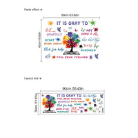 Sticker Mural Auto-Adhésif Coloré Arbre Citations Inspirantes Tableau pour Étudiant