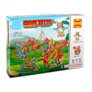 Creative Educational cartoon animal pattern magnetic tiles set 89pcs magnetic building blocks toys for kids