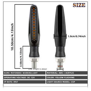 Clignotants LED ABS pour moto, lumière blanche ambre 6000K, 10W, clignotants de rétroviseur avant - Product Image 2
