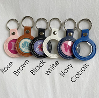 Porte-clés en cuir PU double face transparent pour broderie au point de croix, auto-finissable