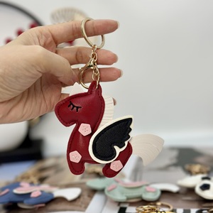 Luxury Leather Gift High Quality Pu Leather Key Chain Tassel Animal Ornament Designer Bag <b>Charm</b> Pendant Car Keyring for Women - Product Image 5