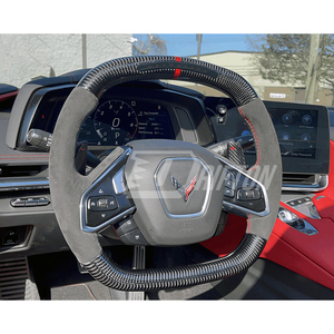 พวงมาลัยคาร์บอนไฟเบอร์แบบกำหนดเองพร้อมจอแสดงผล LED Drifton Race RPM สำหรับ Chevrolet Corvette C8 Stingray Z51 E-Ray Z06 Z07 รุ่นโรงงาน - Product Image 2