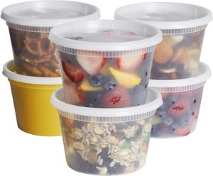 16 أونصة حاويات لذيذة بلاستيكية خالية من مادة BPA أغطية حساء مانعة للتسرب تكديس ميكروويف/غسالة صحون/مجمد كيك آمن - Product Image 4