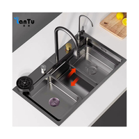 Évier de cuisine en acier inoxydable moderne multifonctionnel de haute qualité en gros, évier de cuisine avec articles en stock