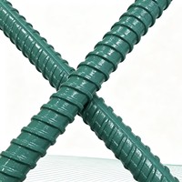 Barres d'armature enduites d'époxy, barres d'acier nervurées vertes, coupées sur mesure pour les projets de tunnels, de ponts et de sols salins