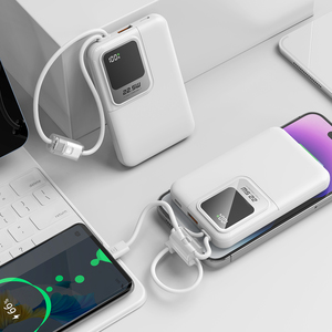 Batería Externa Ultra Delgada de 10000mAh y 22.5W con Carga Rápida, Pantalla Digital y Cables Dobles Integrados (Tipo-C LTN) para Teléfonos Inteligentes - Product Image 6