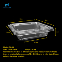 Boîte d'emballage alimentaire en PET transparent avec couvercle à charnière pour supermarché, idéale pour boulangerie, salades, fruits et fruits secs (vente en gros)