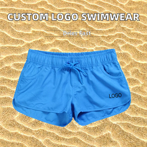 Shorts <span class=keywords><strong>de</strong></span> <span class=keywords><strong>bain</strong></span> décontractés pour femmes, mini-<span class=keywords><strong>short</strong></span> <span class=keywords><strong>de</strong></span> plage, séchage rapide, été, surf, <span class=keywords><strong>short</strong></span> <span class=keywords><strong>de</strong></span> <span class=keywords><strong>bain</strong></span>, taille élastique, logo personnalisé, toile unie, teinture unie - Product Image 3