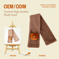 Écharpe en peluche de haute qualité, chauffe-cou d'hiver en forme d'ours en peluche, accessoire mignon et doux, cadeau de voyage confortable pour adolescents et adultes