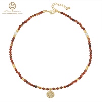 Pendentif Œil de Diable en Cristal Guérisseur pour Soulager l'Anxiété, Pierre Naturelle Grenat Orange, Collier en Pierres Précieuses en Gros pour Femme