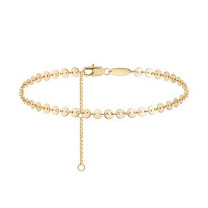 स्वादिष्ट गहने 14k सोने की प्लेटेड साधारण ग्रीष्मकालीन समुद्र तट सुंदर छोटी डिस्क श्रृंखला के कंगन - Product Image 2