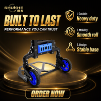 Chariot de courses pliable en aluminium Shunhe OEM, 2 roues, capacité de 132 lb, poignée réglable et durable