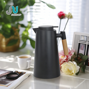 Carafe <span class=keywords><strong>isotherme</strong></span> sous vide 1,0 L, doublure en verre rose, poignée en <span class=keywords><strong>bois</strong></span>, maintien au chaud et au froid pendant 48h, <span class=keywords><strong>pichet</strong></span> à eau isolé pour la maison - Product Image 3