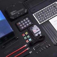 Panneau de commande tactile multifonction 10 boutons, contrôle par application, barre lumineuse, phare antibrouillard, ventilateur, 12 feux LED auxiliaires, tout-terrain, nouveau, DC 12-24V