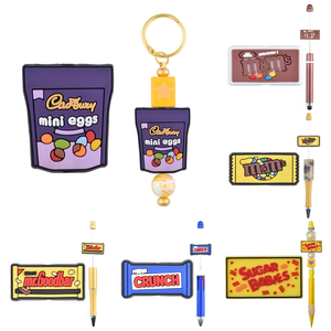 Nieuwe PVC kralen, grappige snoep-thema kralen voor sleutelhangers & pennen, Cadbury Mini Eggs, <span class=keywords><strong>M</strong></span>&<span class=keywords><strong>M</strong></span>'s Crunch kralen voor pennen, charms voor het maken van sieraden - Product Image 4