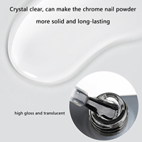 OEM Personnalisé LED/UV Nail Art Longue Durée Base en Chrome Miroir Brillant Clair Gel Top Coat Poudre pour Ongles Chromée Style Français Non Toxique