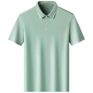 เสื้อโปโลแขนสั้นสีพื้นผ้าฝ้ายชุดทำงานสวมใส่ทุกวันสีชมพู - Product Image 2