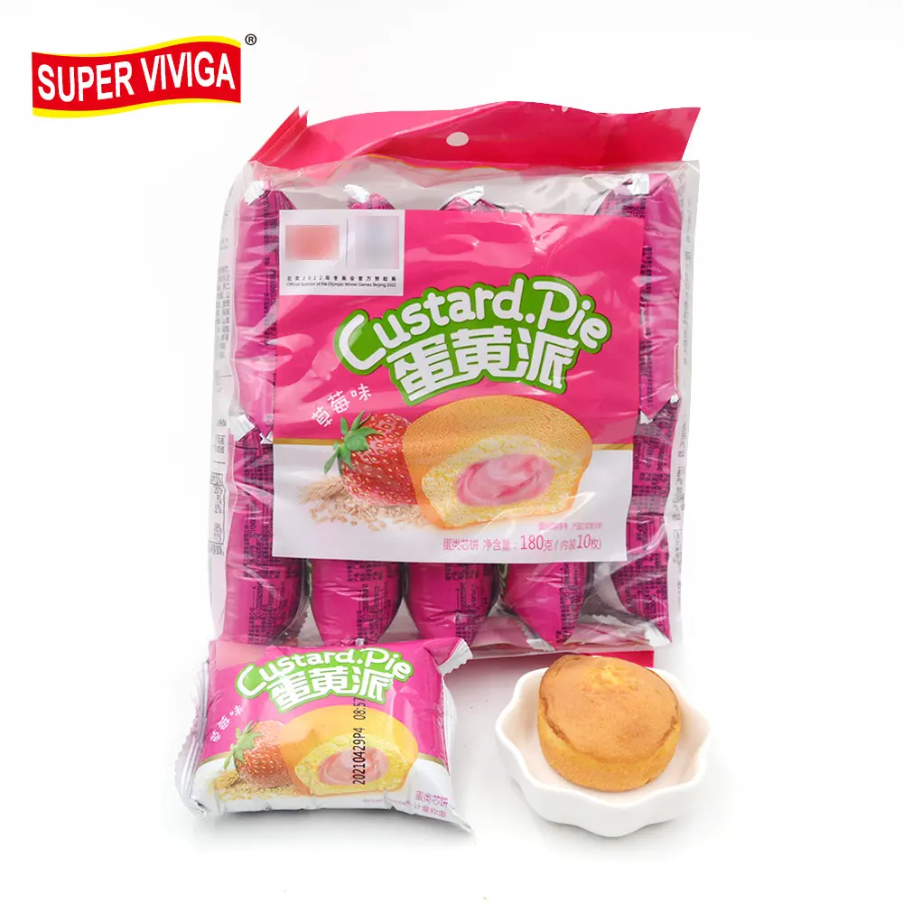 wholesale custom private label chinese snack strawberry sandwich cake