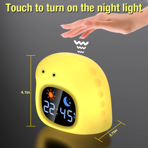 An toàn khủng long lấy cảm hứng từ ánh sáng ban đêm trẻ em đồng hồ báo thức đa chức năng di động Toddler ngủ đào tạo đồng hồ với âm thanh máy - Product Image 2