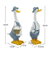Statues de canards en résine de style campagnard américain, colorées et originales, à prix d'usine, ornement animal, alimentées à l'énergie solaire, étanches, pour jardin extérieur