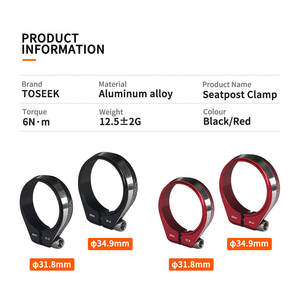 TOSEEK <span class=keywords><strong>Abrazadera</strong></span> de sillín de bicicleta de aleación de aluminio 31.8 34.9mm para bicicletas de montaña y carretera, accesorio para bicicleta - Product Image 4