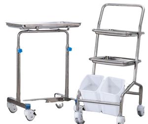 Precio de fábrica, carro de medicina Hospitalaria de acero inoxidable 304 de 3 niveles, carro de tratamiento, carro de instrumentos con 2 cajones - Product Image 3