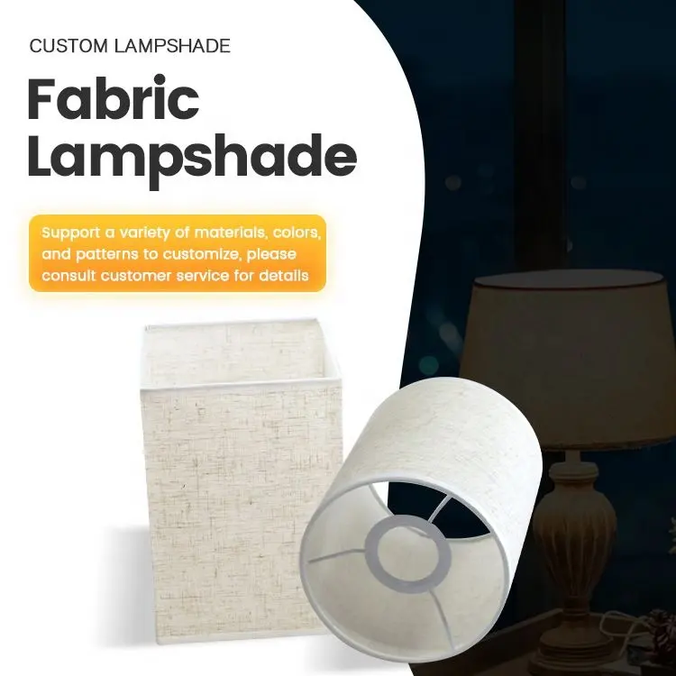 Modern Custom Lamp Covers Hotel Lamp Shades Round Square Tecido Table Linho Sombra Abajur