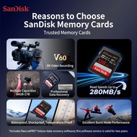 Untuk Kartu Memori SD 128GB V60 U3 C10 Kecepatan Tinggi 6K Video Perekaman Berkelanjutan untuk Profesional