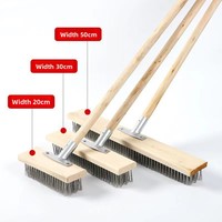 Brosse métallique à long manche la plus vendue pour nettoyer les taches tenaces dans le jardin, outil de nettoyage de terrasse