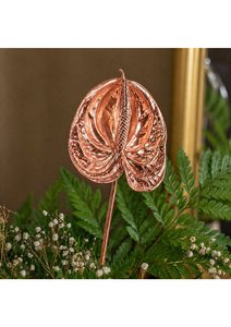 Flor de Anturio Real Hecha a Mano con Baño de Oro Rosa de 18K, Regalo Decorativo Premium para Ocasiones Festivas e Interiores - Product Image 3
