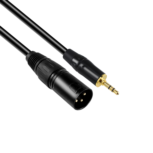 Musta High Fidelity 1/8 TRS XLR Microphone Cable 8m PVC Jacketed Braid Shielding Gold Plated Conductors Male Male Black 2 Year
