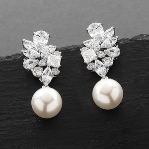 Orecchini Pendenti a Goccia Floreali per Donne, Eleganti Accessori per Orecchie Stile Matrimoniale, Gioielli alla Moda per Outfit Quotidiani - Product Image 5