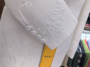Trajes blancos de Jacquard para hombre, chaqueta elegante de 3 piezas, pantalones, chaleco, ropa masculina, chal, solapa, chaqueta de ventilación trasera con un botón, conjuntos completos - Product Image 5