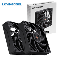 Kipas Pendingin LOVINGCOOL Berkualitas Tinggi Berbentuk Persegi dengan Bingkai Plastik dan Bantalan Cair, 9 Baling-Baling Kipas Terbalik 120mm untuk Komputer Gaming PC