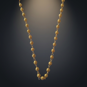 Collar Clásico Pakistaní Indio de Aleación Chapado en Oro con Cuentas, Cadena con Forma de Bola, Unisex, 28 Pulgadas, para Uso Diario en Todas las Estaciones - Product Image 3