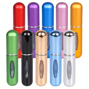 Mini bouteille de parfum de poche de voyage pulvérisateur en aluminium réutilisable de 5ml 8ml avec bouteilles en métal à pompe