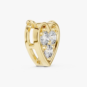 Colgante de Diamante en Forma de Corazón, Chapado en Oro de 18K y Rodio, Diamante Cultivado en Laboratorio, Regalo de Joyería - Product Image 1