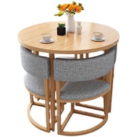 Ensemble table et chaises de restaurant moderne, compact, durable et écologique, best-seller (1 table, 4 chaises) pour restaurants, balcons et salons de thé
