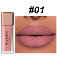 Lápiz Labial Líquido Mate de Marca en Stock al por Mayor, Brillo Labial Morado con Bajo MOQ, Logotipo Personalizado Disponible, Maquillaje Profesional