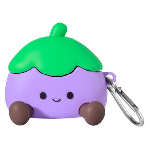 Étui de protection en silicone pour écouteurs <span class=keywords><strong>VILO</strong></span>, motif aubergine mignon de dessin animé, anti-chute et écologique, compatible avec les modèles 2/3/4/<span class=keywords><strong>Pro</strong></span>/<span class=keywords><strong>Pro</strong></span> 2 - Product Image 1