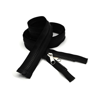 Fermeture éclair en résine Zhx Jewelry, extrémité ouverte 83510, sans curseur de verrouillage, pour vêtements, noir et blanc - Product Image 2