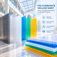 Panneau de toiture alvéolaire en polycarbonate coloré, résistant aux chocs, avec revêtement anti-UV, pour bâtiments modernes