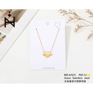 Collana con Ciondolo a Forma di Stella in Acciaio Inossidabile Placcato Oro, Regalo Unisex di Tendenza - Product Image 3