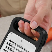 Multifunctionele handmatige dubbelzijdige roestvrijstalen fruit- en groenterasp, opvouwbaar, 2-in-1 met plastic handvat, kaasrasp