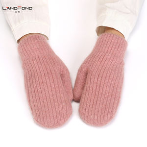 Guantes de punto elásticos de color sólido para niños, mitones cálidos de invierno para niños, mitones de algodón para uso diario y viajes - Product Image 5