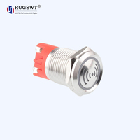 Buzzer d'alarme sonore et visuel étanche 19 mm – Indicateur piézoélectrique métallique à montage encastré DC 12-24 Volts