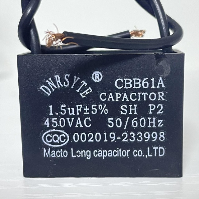 CBB61 fan capacitor 450V 1UF 1.5UF 2UF 2.5UF 3UF 3.5UF 4UF 4.5UF 5UF 7UF 8UF Motor fan, ceiling fan, air conditioner starting