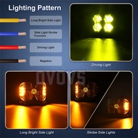 OVOVS 3 Zoll Spot-Fahrlichter mit Stroboskop, Doppelseitige Bernsteinfarbene DRL Seitenstrahler LED-Pod-Leuchten für LKW ATV UTV Offroad