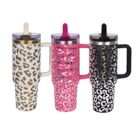 Logo personnalisé 40OZ arc-en-ciel gobelet poignée en acier inoxydable sous vide Sport de plein air PROTOUR FLIP STRAW TUMBLER tasses de voyage tasses